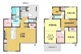 米子市東福原、中古一戸建ての間取り画像です