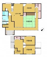 米子市中島、中古一戸建ての間取り画像です