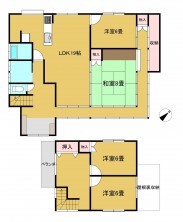 米子市中島、中古一戸建ての間取り画像です