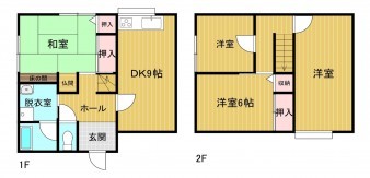 米子市中島、中古一戸建ての間取り画像です