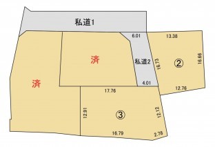 米子市河岡、土地の間取り画像です