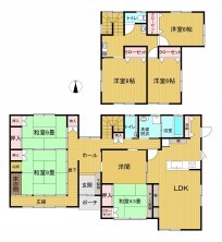 米子市観音寺新町、中古一戸建ての間取り画像です