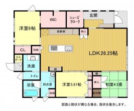 米子市上福原、中古一戸建ての間取り画像です