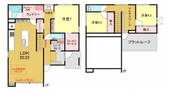米子市東福原、新築一戸建ての間取り画像です