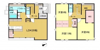 米子市夜見町、新築一戸建ての間取り画像です