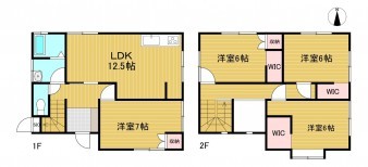 境港市渡町、中古一戸建ての間取り画像です