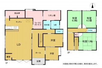西伯郡日吉津村日吉津、中古一戸建ての間取り画像です