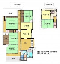 米子市石井、中古一戸建ての間取り画像です