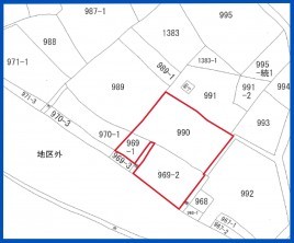 安来市赤崎町、土地の間取り画像です
