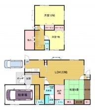 境港市入船町、中古一戸建ての間取り画像です