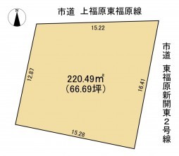 米子市東福原、土地の間取り画像です