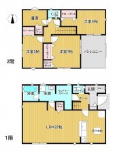 米子市、新築一戸建ての間取り画像です
