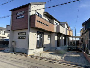 武蔵村山市残堀、新築一戸建ての外観画像です