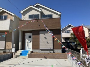 上尾市浅間台、新築一戸建ての外観画像です