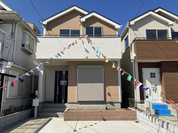 上尾市浅間台、新築一戸建ての外観画像です