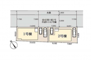 春日部市一ノ割、新築一戸建ての画像です