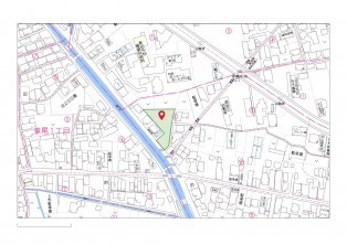 米子市車尾、土地の地図画像です