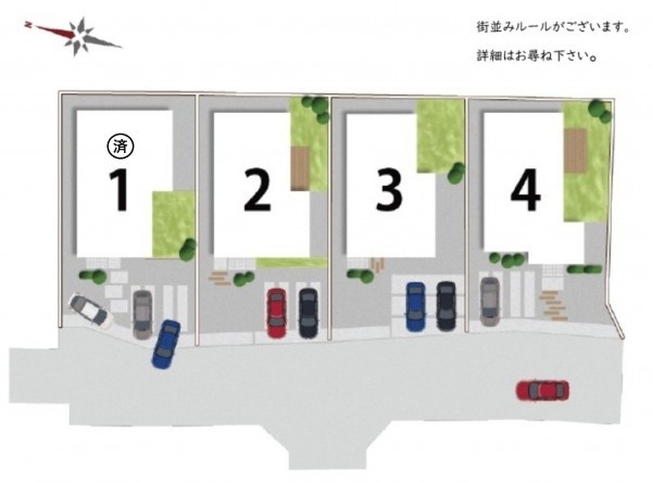 ファミリーステージ菊陽町原水　4区画の区画図画像