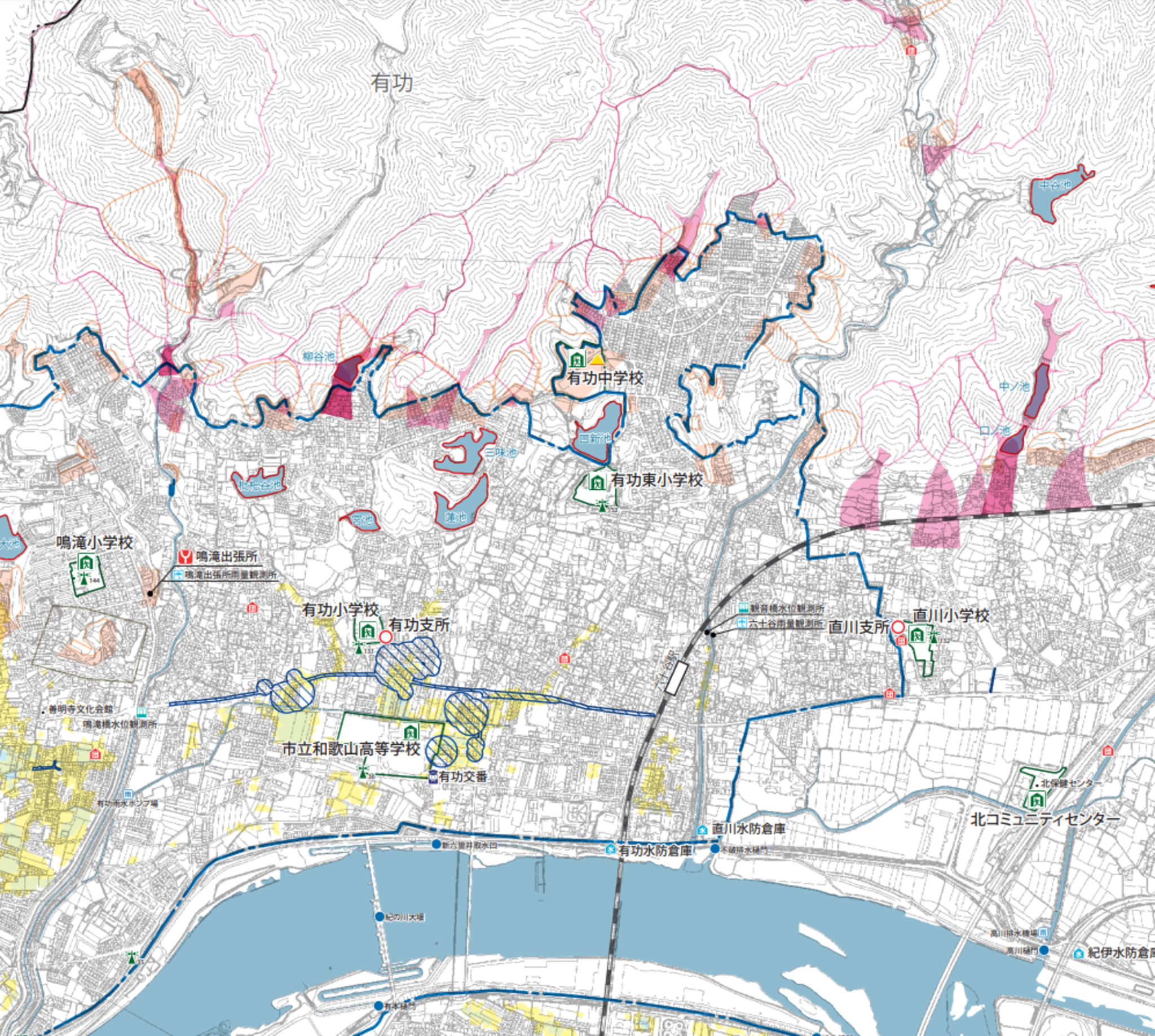 和歌山市六十谷の家 土地を 売る 買う 査定する にあたりハザードマップを確認する