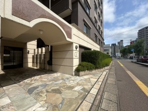 福岡市中央区大濠、マンションの前面道路を含む現地写真画像です