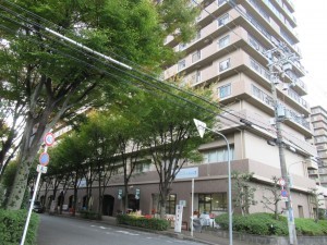 東大阪市西石切町、マンションの前面道路を含む現地写真画像です