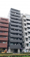 目黒区下目黒、マンションの外観画像です