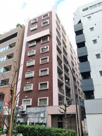 渋谷区恵比寿西、マンションの外観画像です