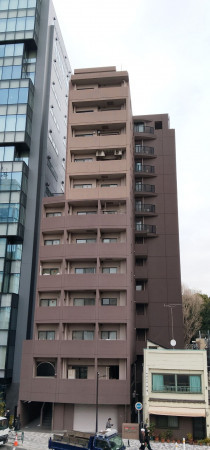 渋谷区千駄ヶ谷、マンションの外観画像です