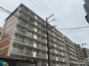 江東区亀戸、マンションの外観画像です