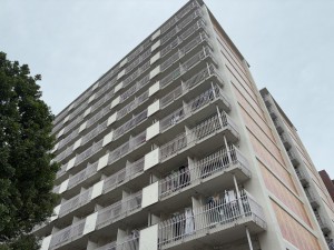 江東区亀戸、マンションの外観画像です