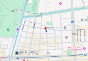 江東区東陽、マンションの地図画像です