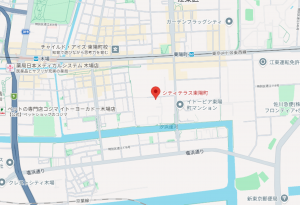 江東区東陽、マンションの地図画像です