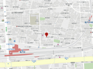 江東区亀戸、マンションの地図画像です