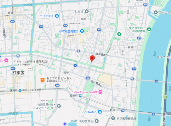 江東区南砂、マンションの地図画像です