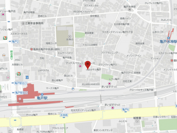 江東区亀戸、マンションの地図画像です