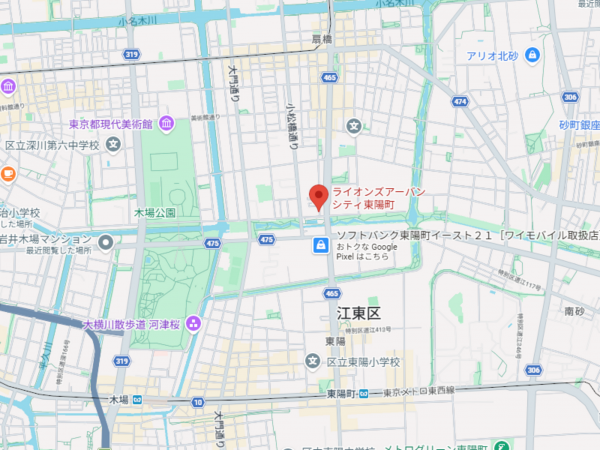 江東区千石、マンションの地図画像です