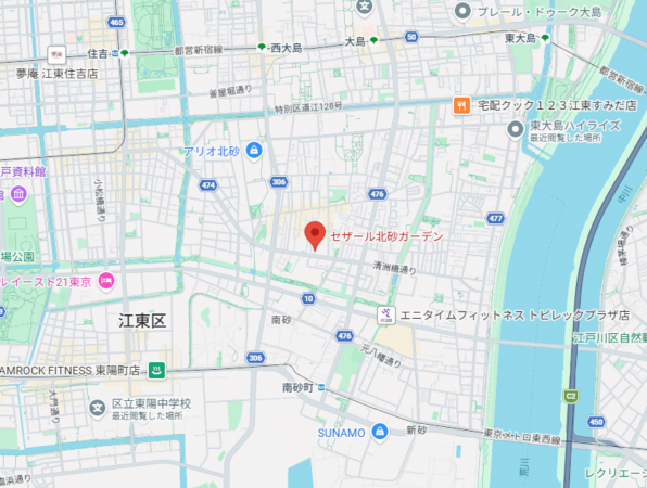 江東区北砂、マンションの地図画像です