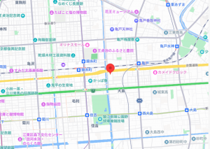江東区亀戸、マンションの地図画像です