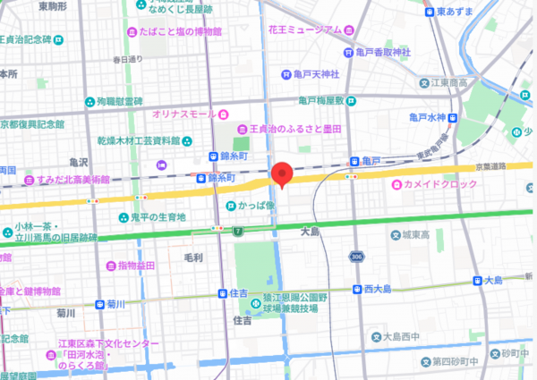 江東区亀戸、マンションの地図画像です