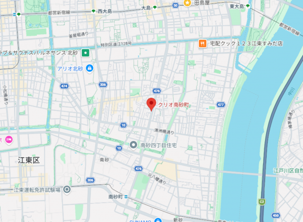 江東区北砂、マンションの地図画像です