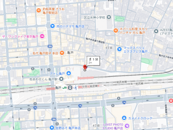 江東区亀戸、マンションの地図画像です