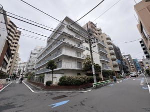江東区亀戸、マンションの外観画像です