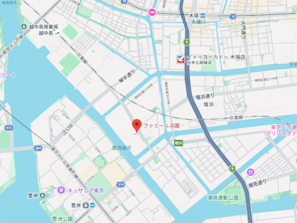 江東区塩浜、マンションの地図画像です