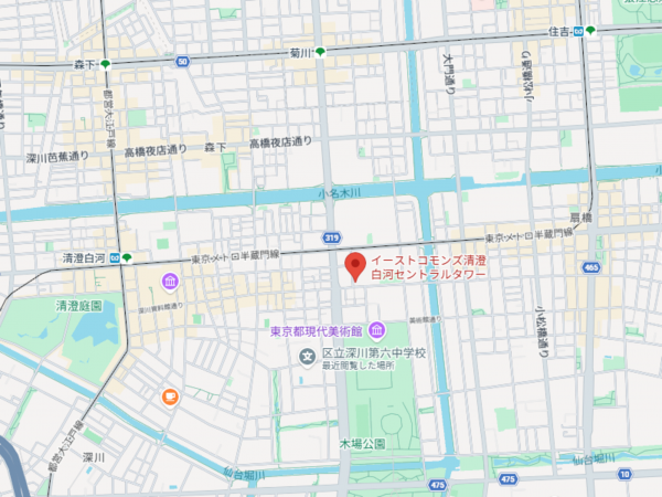 江東区白河、マンションの地図画像です