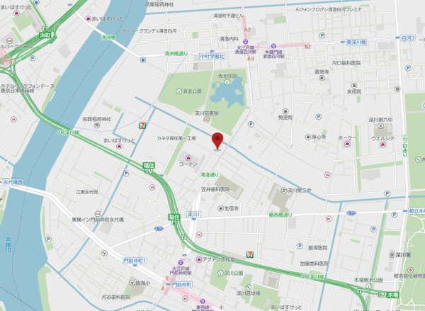 江東区深川、マンションの地図画像です