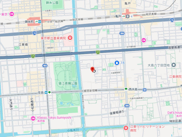 江東区大島、マンションの地図画像です