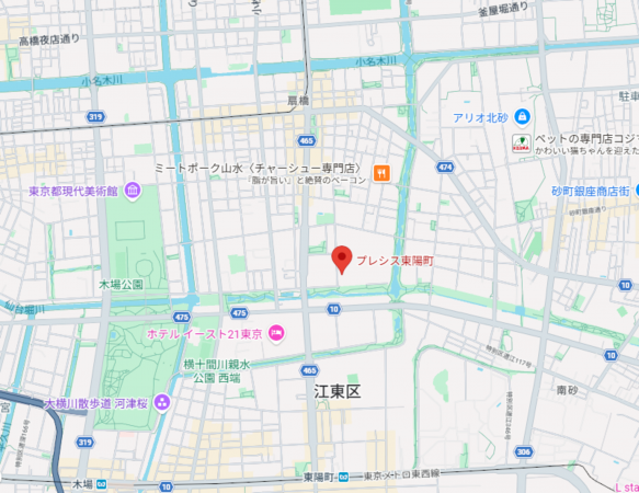 江東区千石、マンションの地図画像です