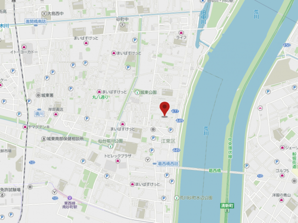 江東区東砂、マンションの地図画像です