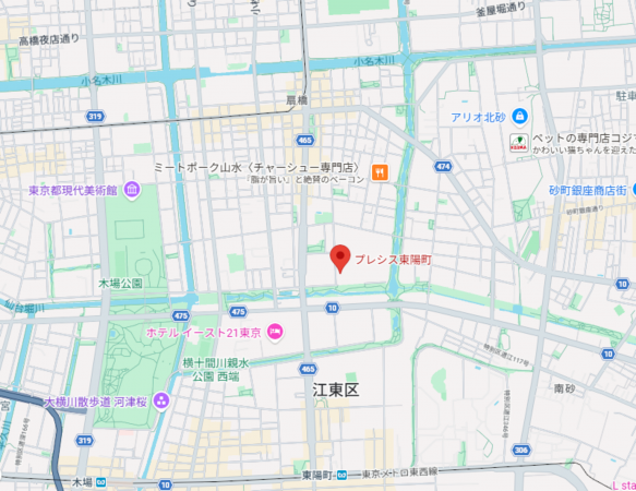 江東区千石、マンションの地図画像です