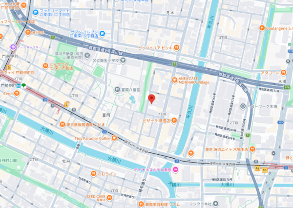 江東区富岡、マンションの地図画像です